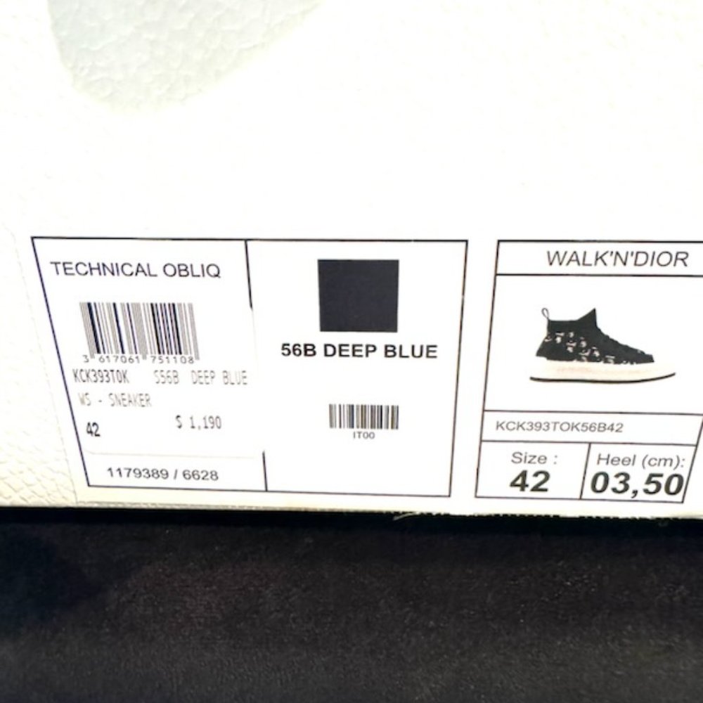 DIOR Walk'n'Dior Sneaker  Size 12 Deep Blue - Picture 6 of 9